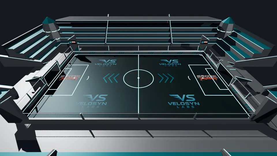Velosyn arena with teal lighting
