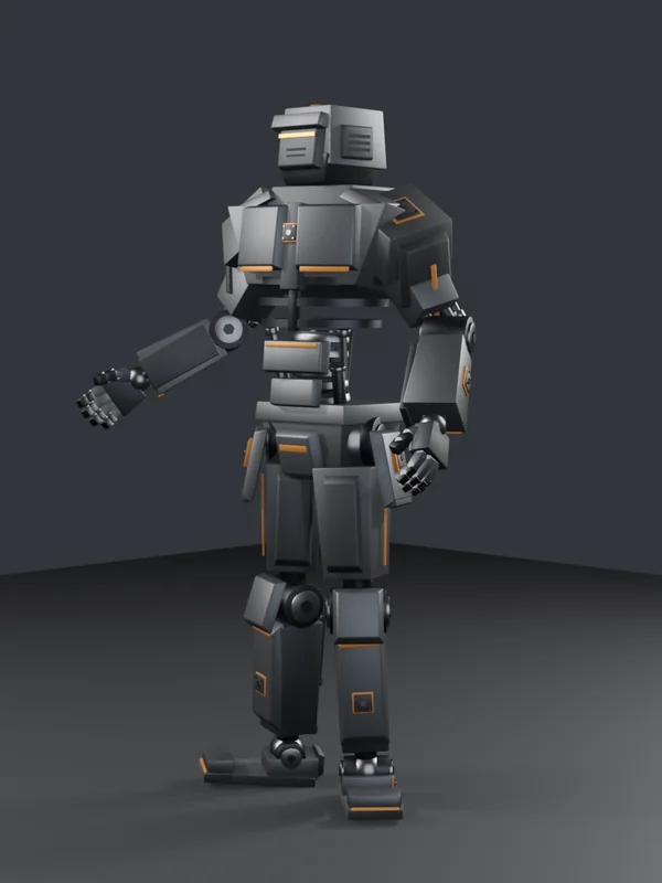 TitanForge Bruiser robot chassis in gunmetal with orange accents